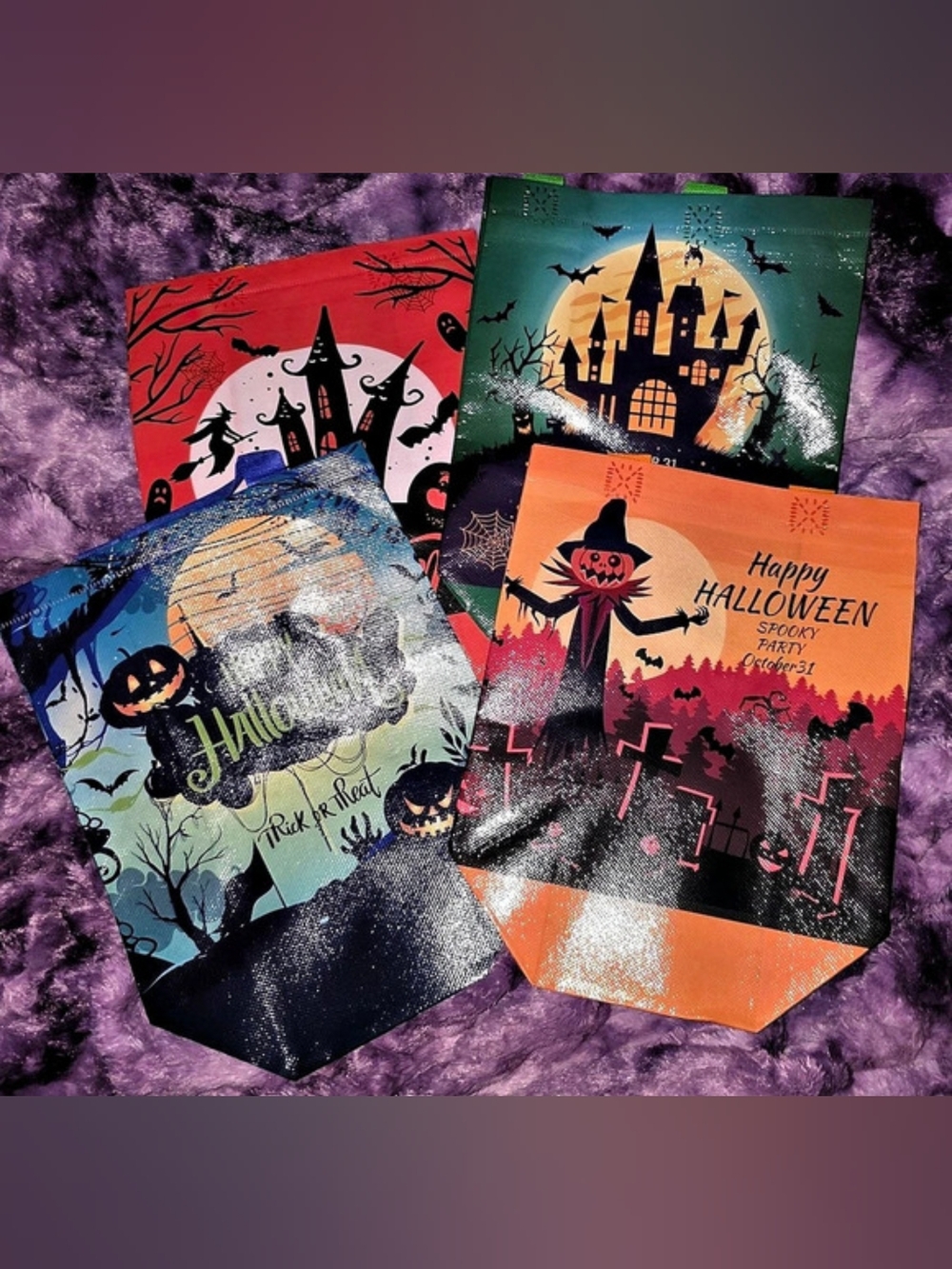 Halloween Party Decorative Reusable Tote Bags Set Of 24